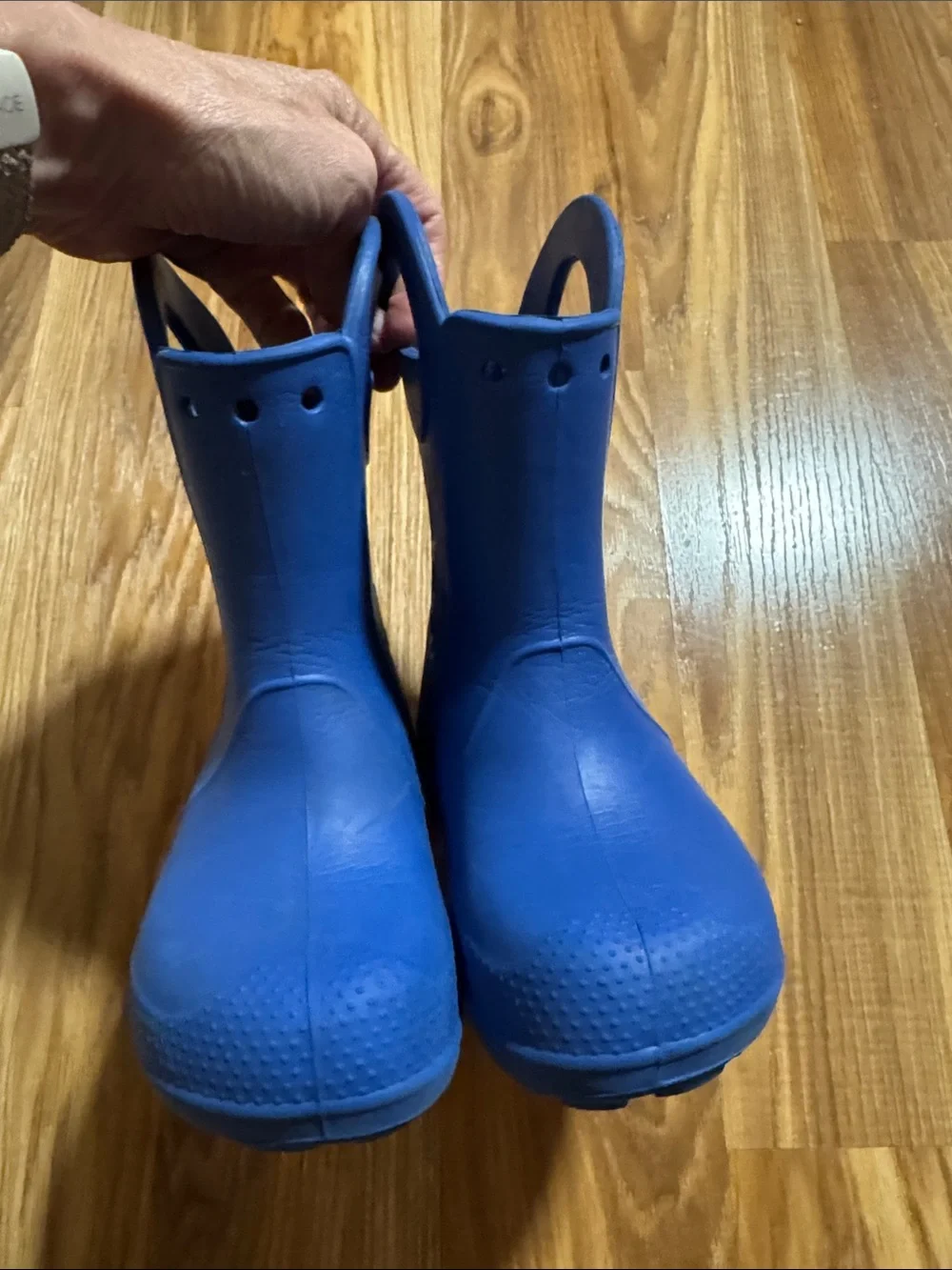 Kids Blue Crocs Pull On Rainboots Child size 11